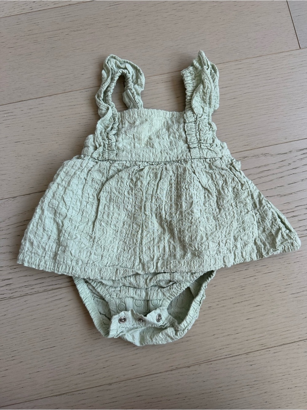 Carter's Pale Green Textured Sundress Romper